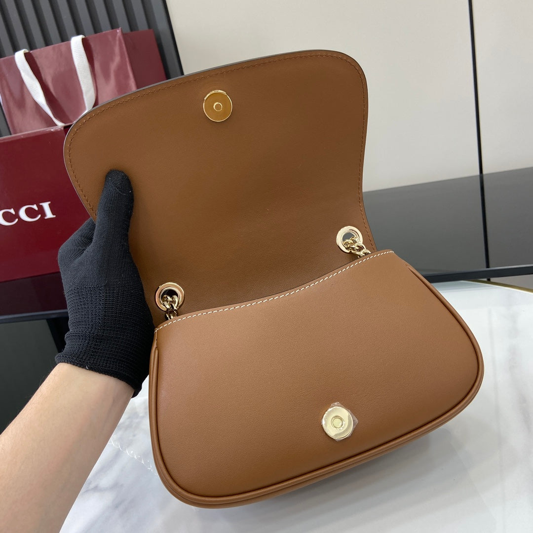 Gucci Blondie mini shoulder bag in brown leather ‎815711