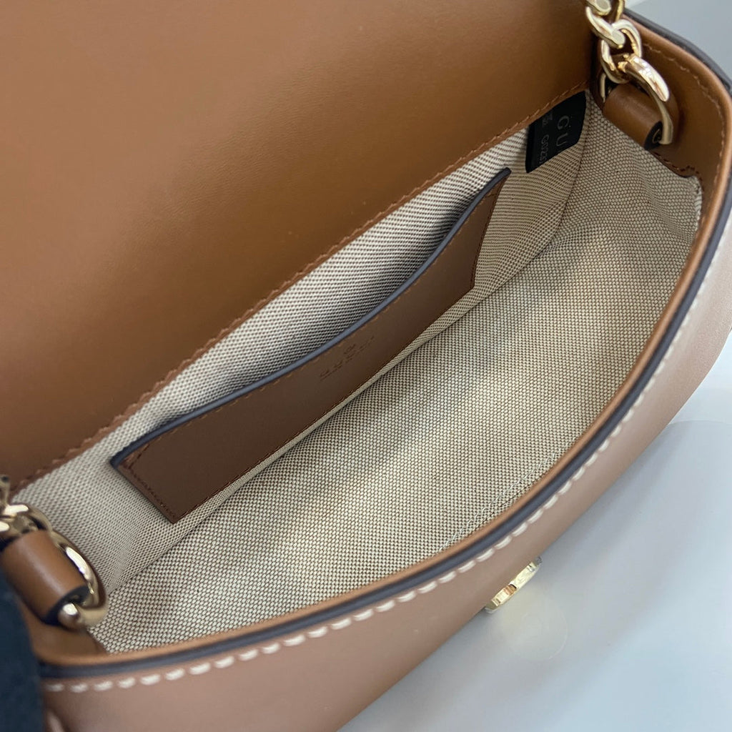 Gucci Blondie mini shoulder bag in brown leather ‎815711