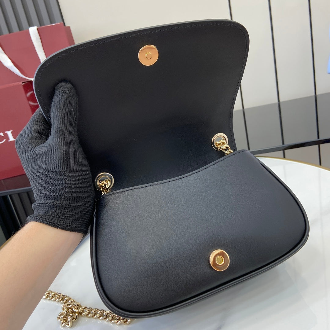 Gucci Blondie mini shoulder bag in black leather ‎815711