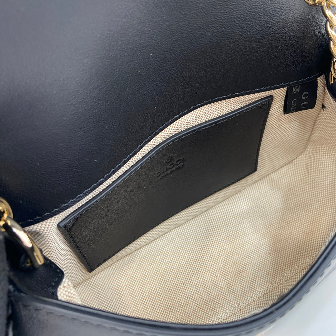 Gucci Blondie mini shoulder bag in black leather ‎815711