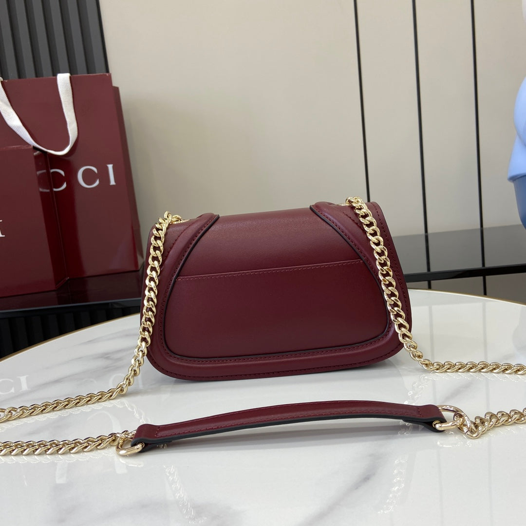 Gucci Blondie mini shoulder bag in red leather ‎815711