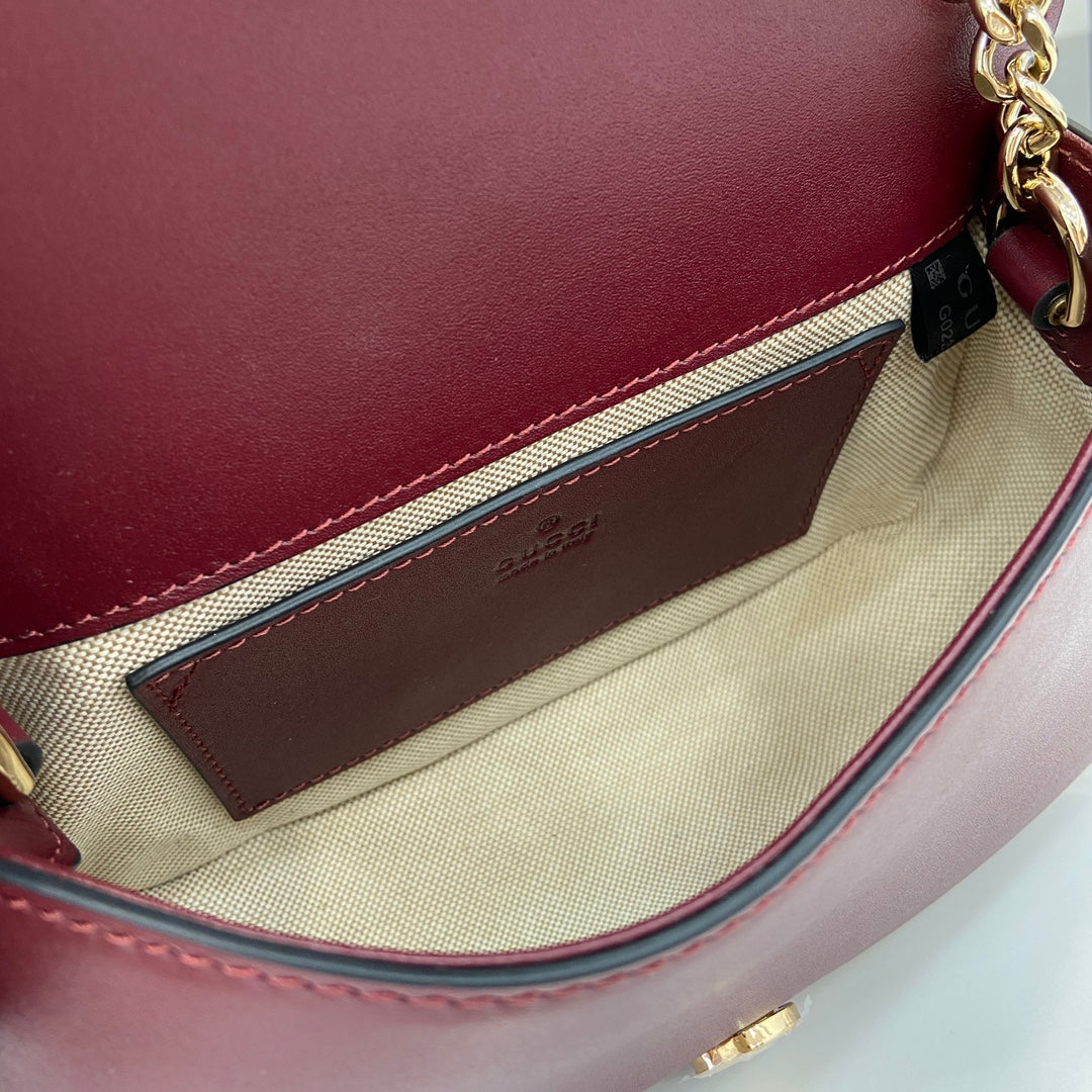 Gucci Blondie mini shoulder bag in red leather ‎815711