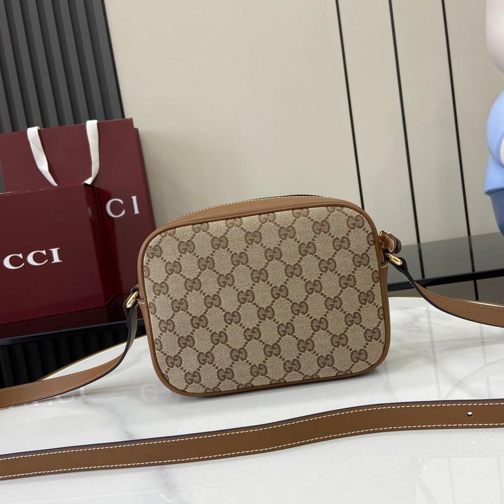 Gucci Blondie mini shoulder bag in dark brown GG canvas 820429