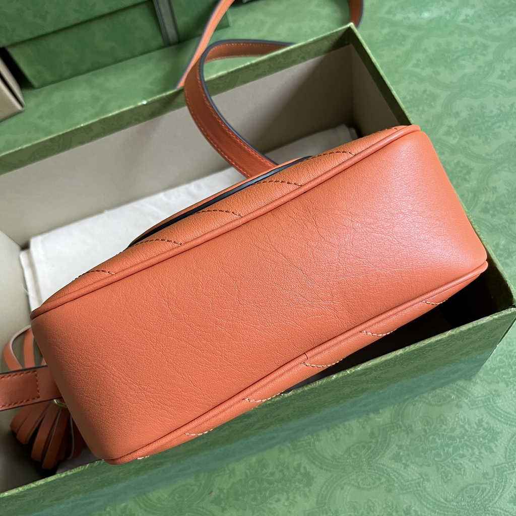 Gucci Blondie small shoulder bag in orange leather 742360