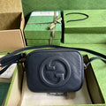 Gucci Blondie small shoulder bag in navy blue leather 742360
