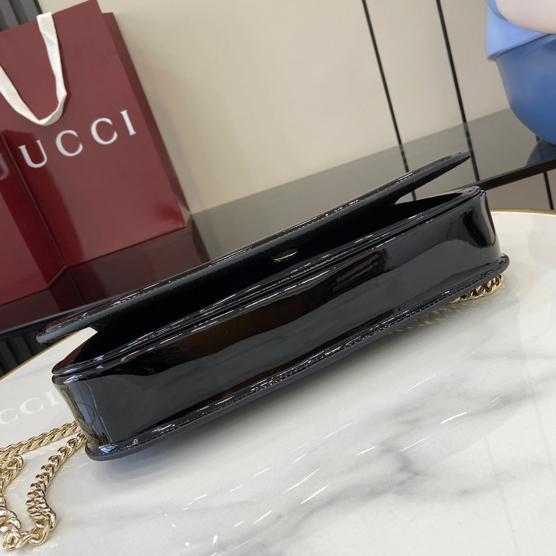 Gucci Blondie small shoulder bag in black leather 814952