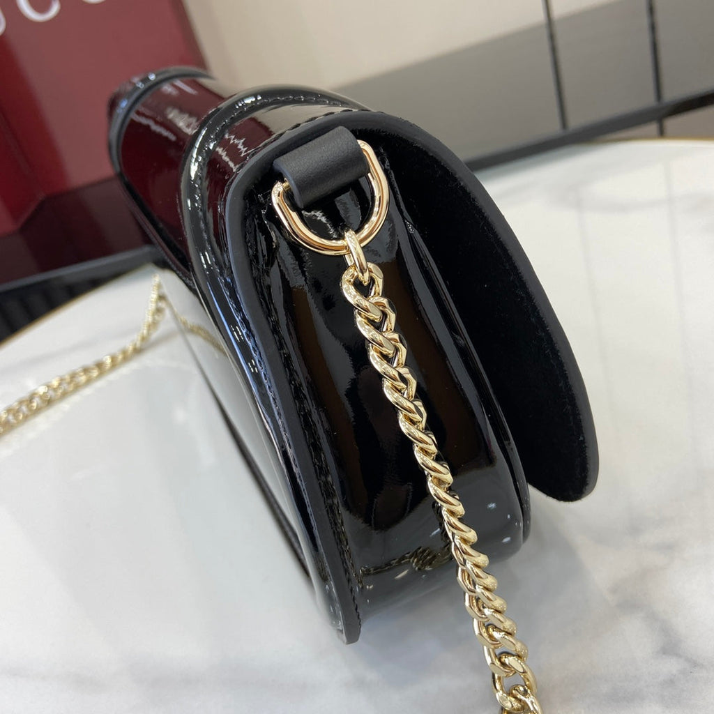 Gucci Blondie small shoulder bag in black leather 814952