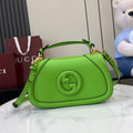 Gucci Blondie small top handle bag in green leather 815714