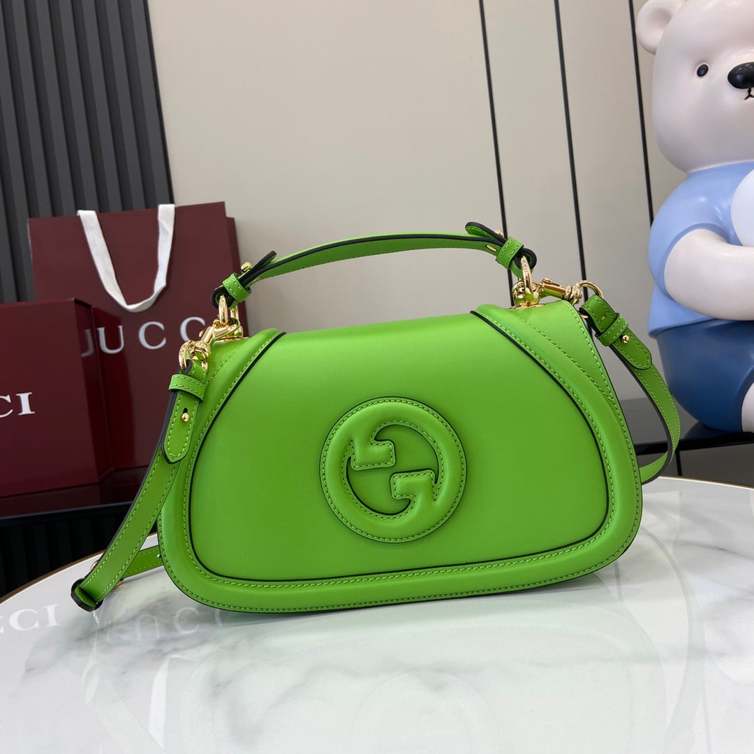 Gucci Blondie small top handle bag in green leather 815714