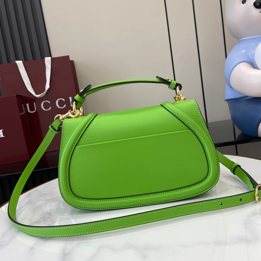 Gucci Blondie small top handle bag in green leather 815714