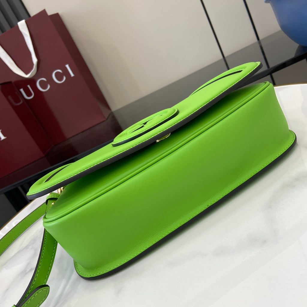 Gucci Blondie small top handle bag in green leather 815714