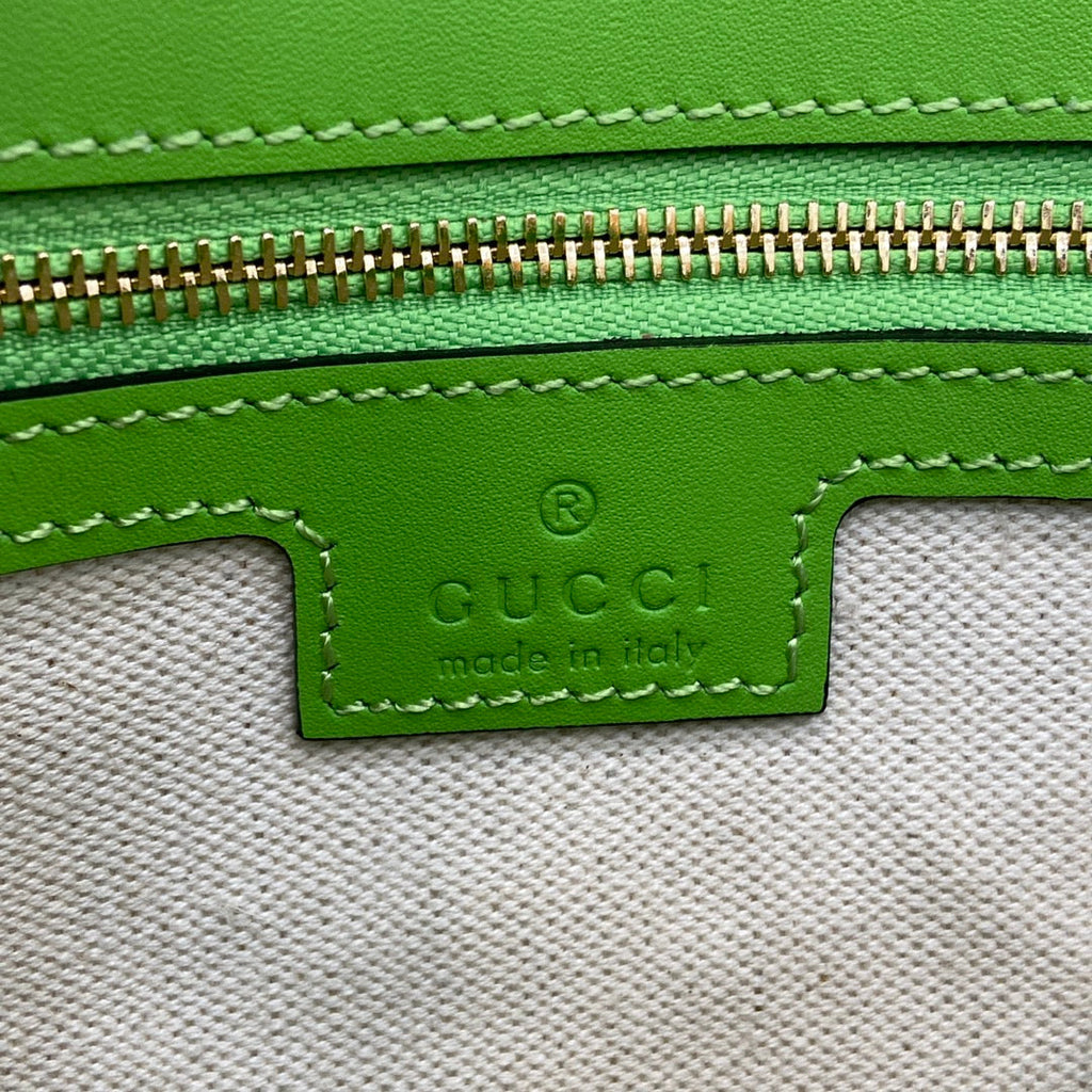 Gucci Blondie small top handle bag in green leather 815714