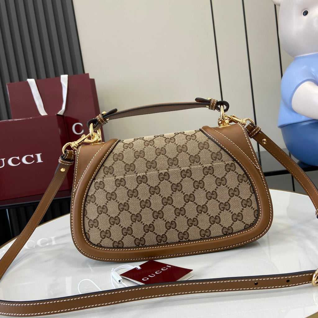 Gucci Blondie small top handle bag in beige GG canvas 815714