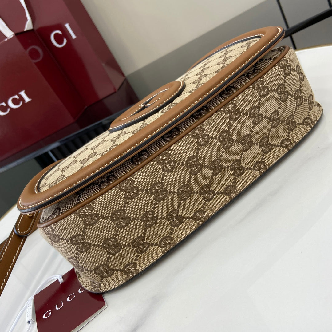 Gucci Blondie small top handle bag in beige GG canvas 815714