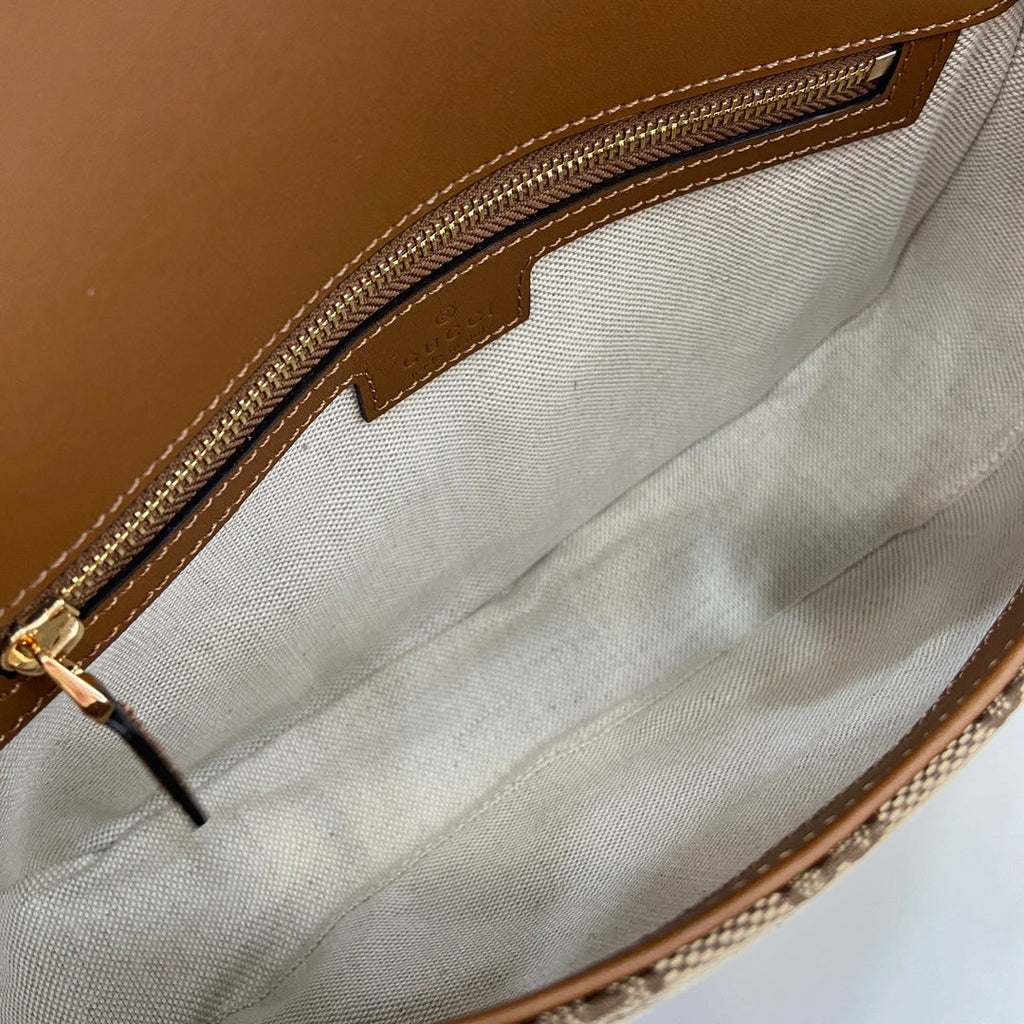 Gucci Blondie small top handle bag in beige GG canvas 815714