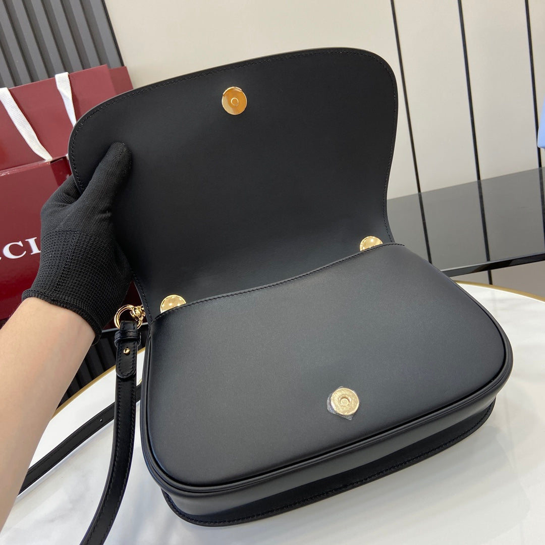 Gucci Blondie small top handle bag in beige cotton black leather 815714