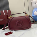 Gucci Blondie small top handle bag in wine red leather 815714