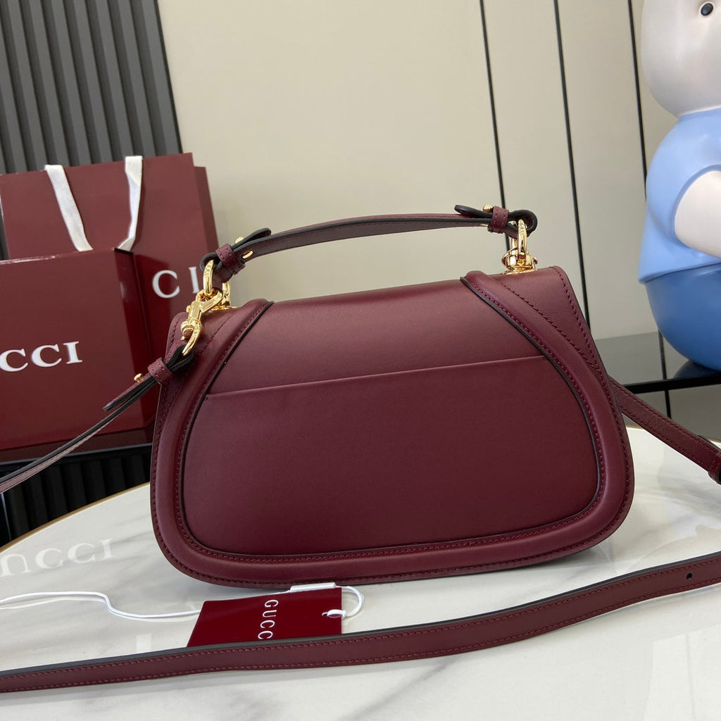 Gucci Blondie small top handle bag in wine red leather 815714