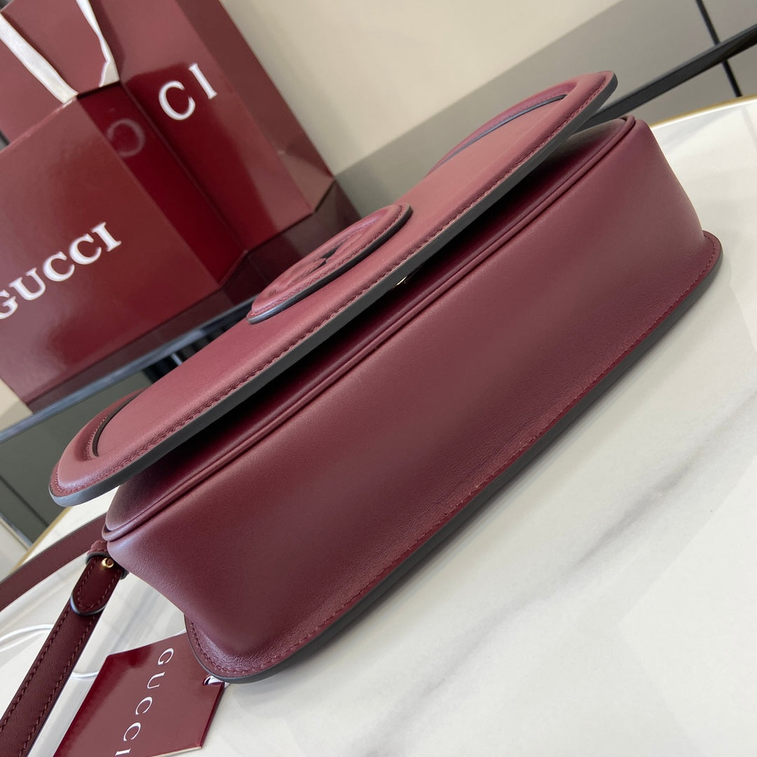 Gucci Blondie small top handle bag in wine red leather 815714