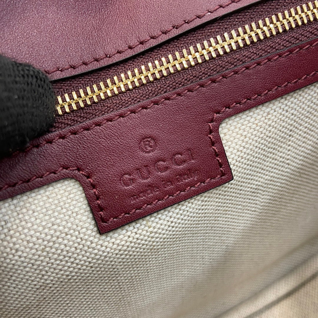 Gucci Blondie small top handle bag in wine red leather 815714