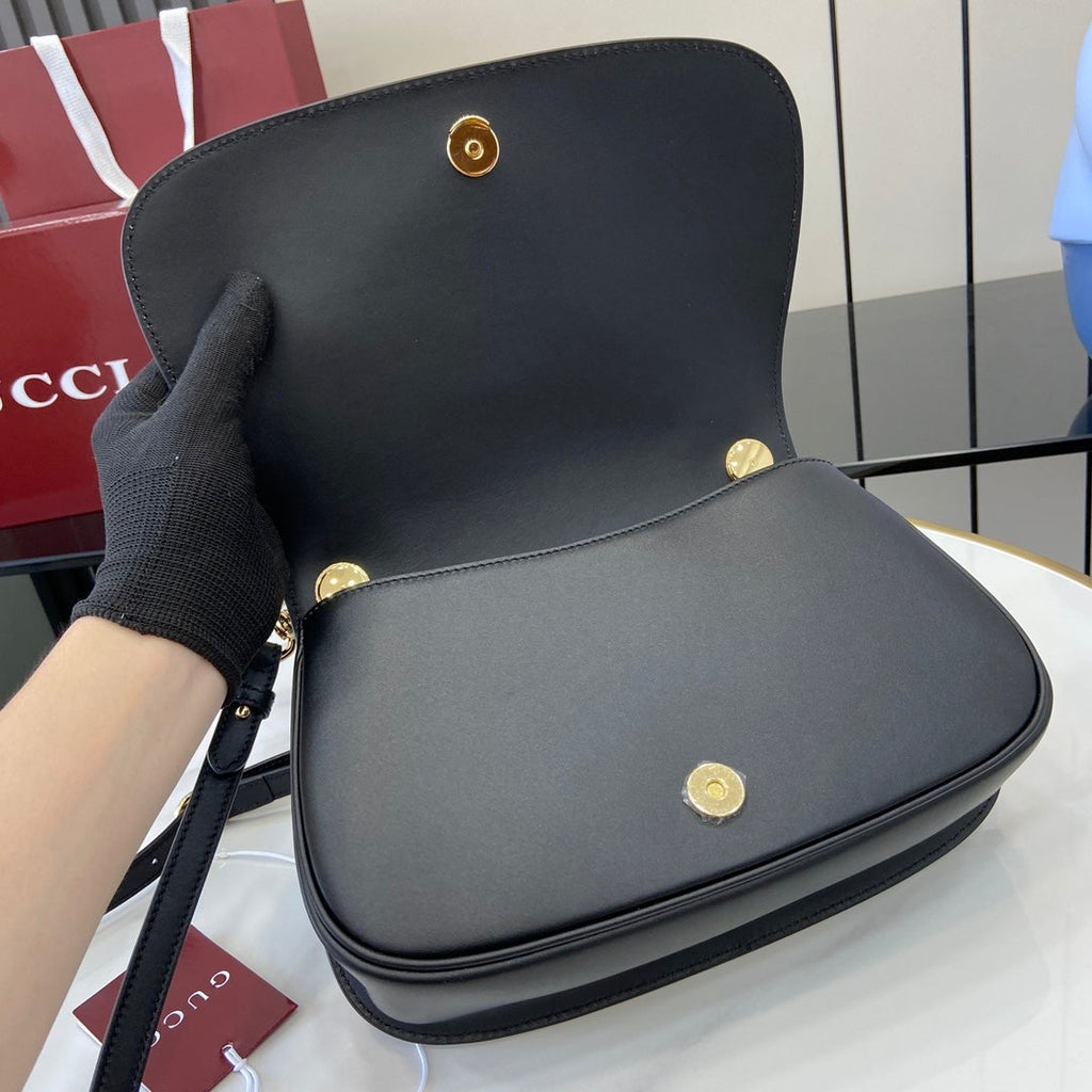 Gucci Blondie small top handle bag in black leather 815714