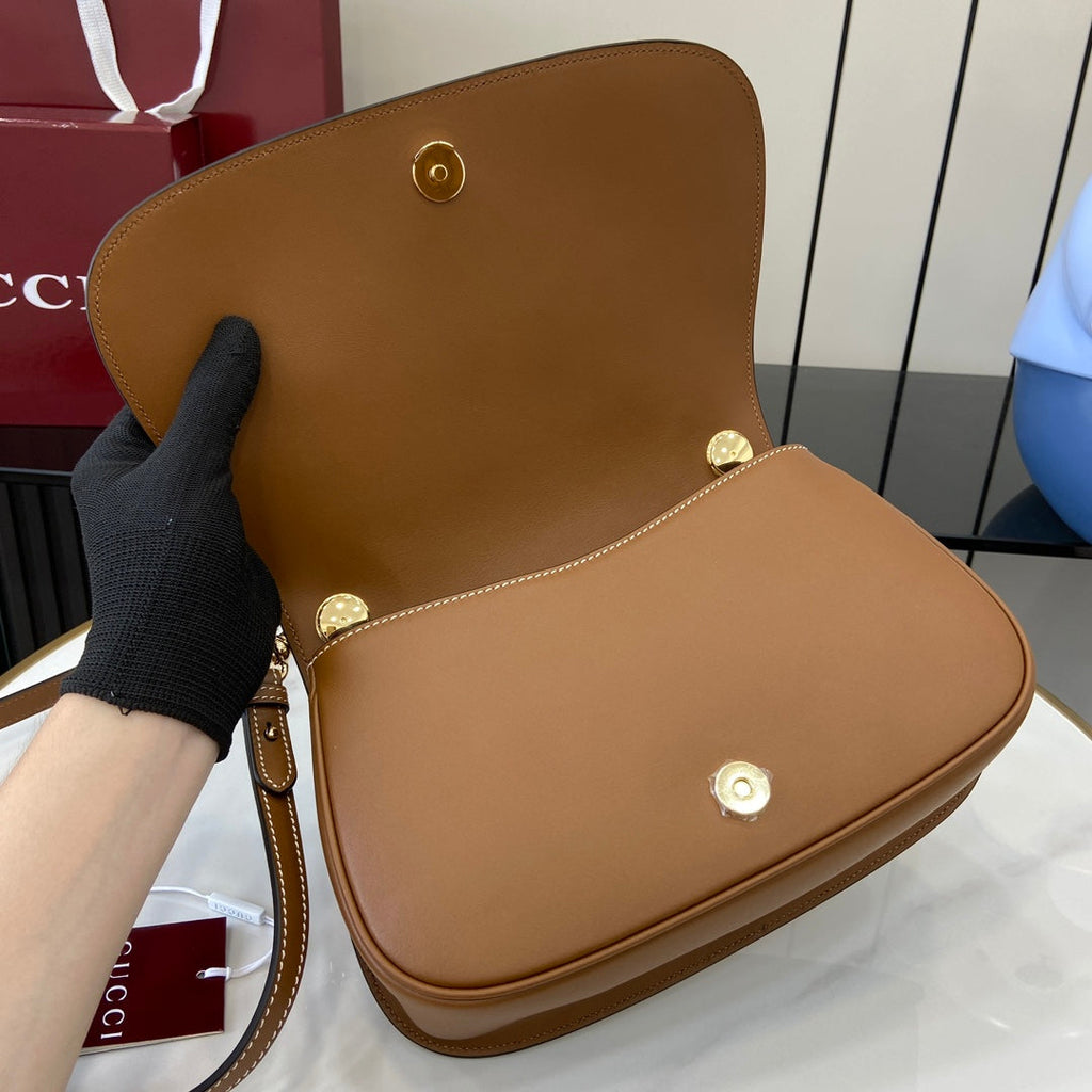 Gucci Blondie small top handle bag in brown leather 815714