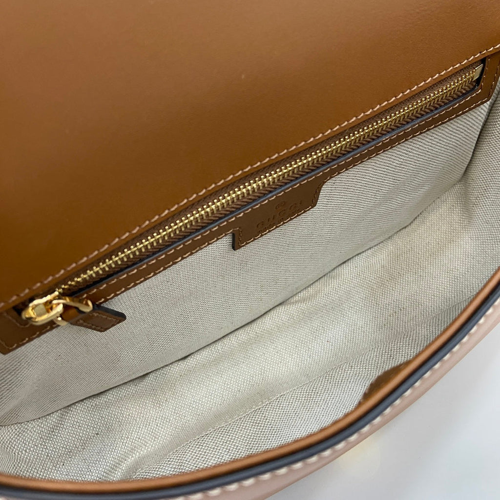 Gucci Blondie small top handle bag in brown leather 815714