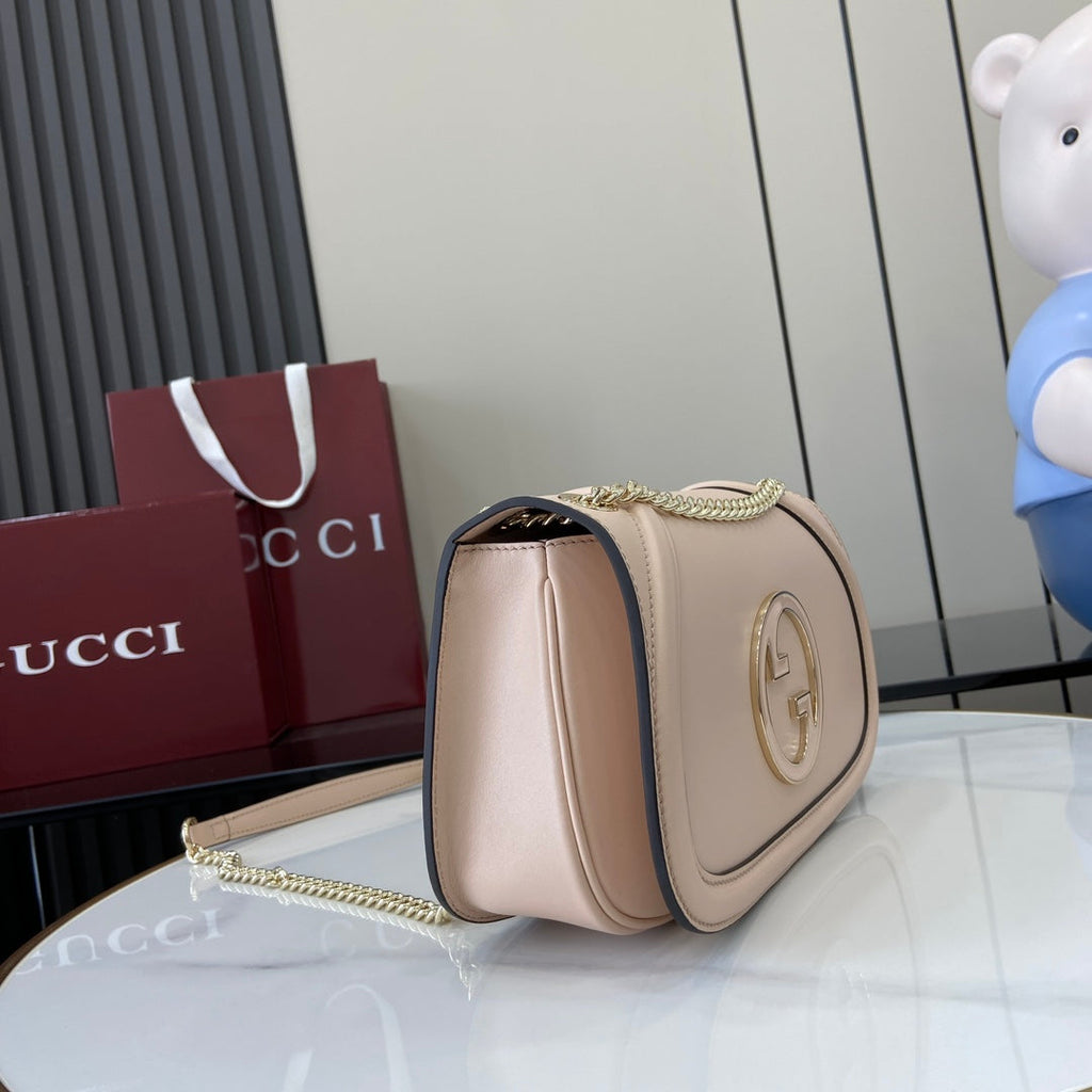 Gucci Blondie small shoulder bag in light pink leather 815715