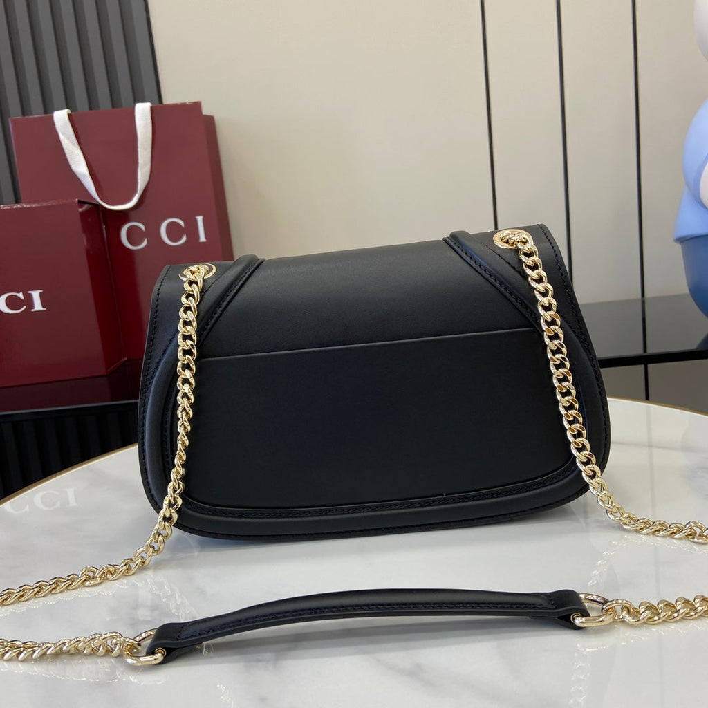 Gucci Blondie small shoulder bag in black leather 815715