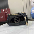 Gucci Blondie small shoulder bag in black patent leather 815715