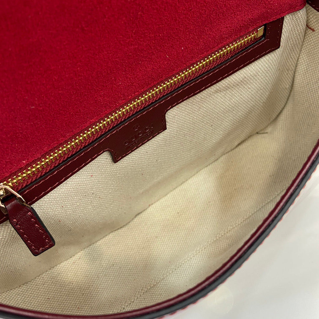 Gucci Blondie small shoulder bag in red patent leather 815715