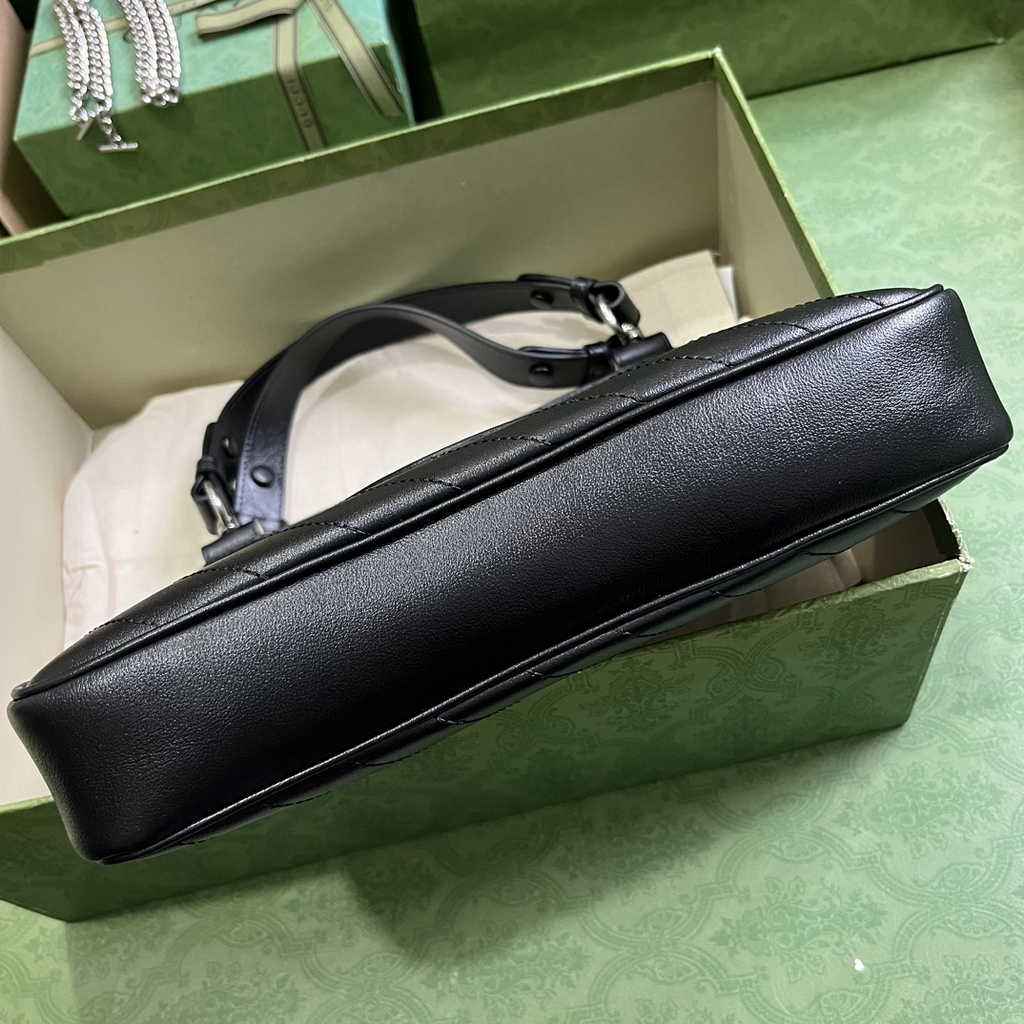 Gucci Blondie small tote bag in Black lamé leather 751518