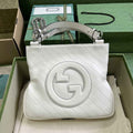 Gucci Blondie small tote bag in Beige lamé leather 751518