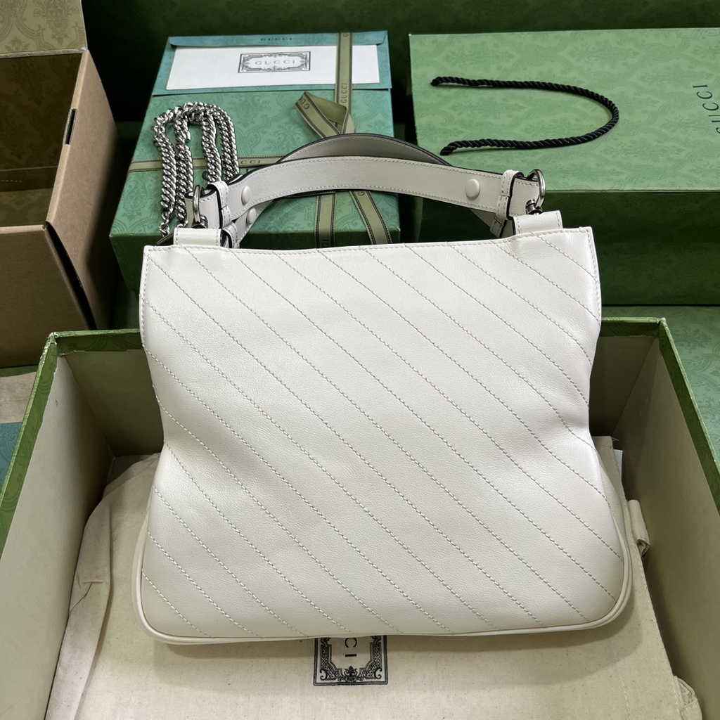 Gucci Blondie small tote bag in Beige lamé leather 751518