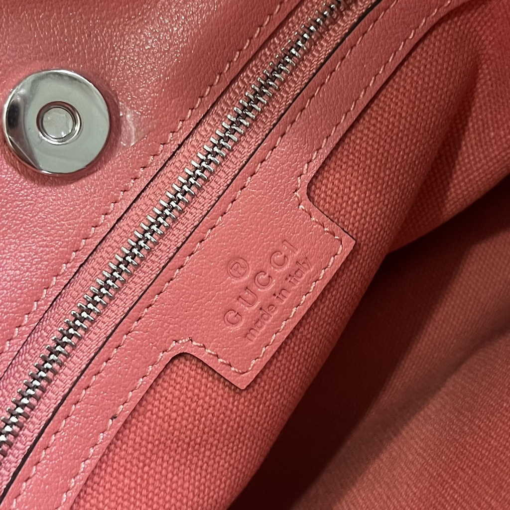 Gucci Blondie small tote bag in Pink lamé leather 751518
