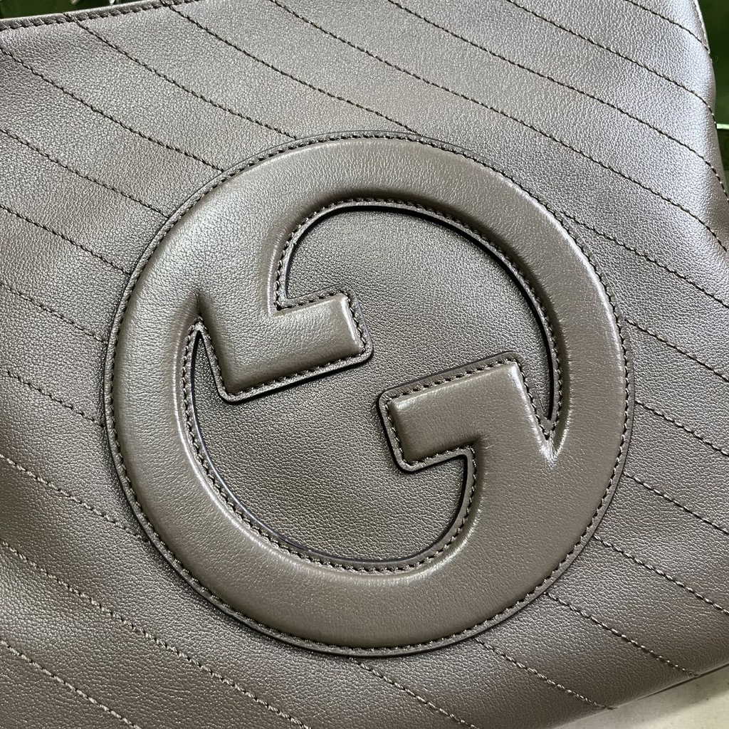 Gucci Blondie small tote bag in Brown lamé leather 751518