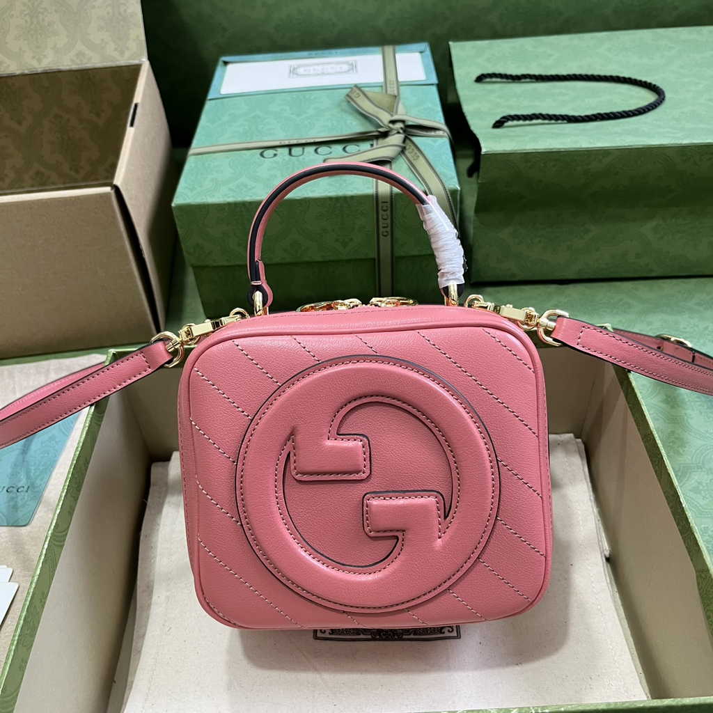 Gucci Blondie top handle bag in pink leather ‎744434