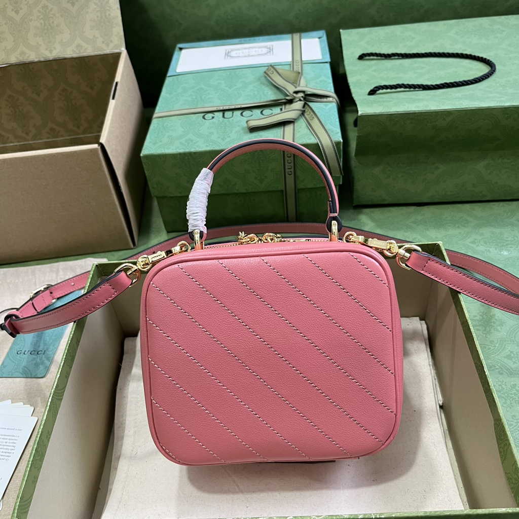 Gucci Blondie top handle bag in pink leather ‎744434