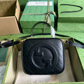 Gucci Blondie top handle bag in black leather ‎744434