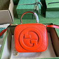 Gucci Blondie top handle bag in orange leather ‎744434