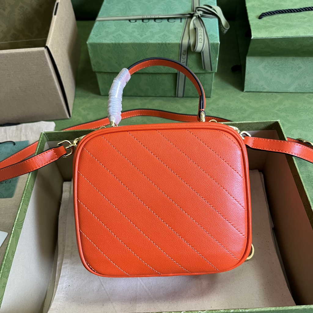 Gucci Blondie top handle bag in orange leather ‎744434