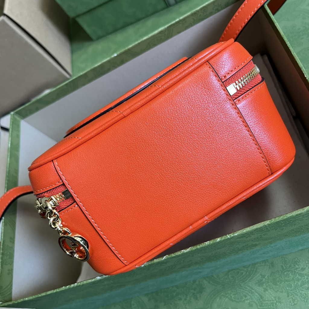 Gucci Blondie top handle bag in orange leather ‎744434