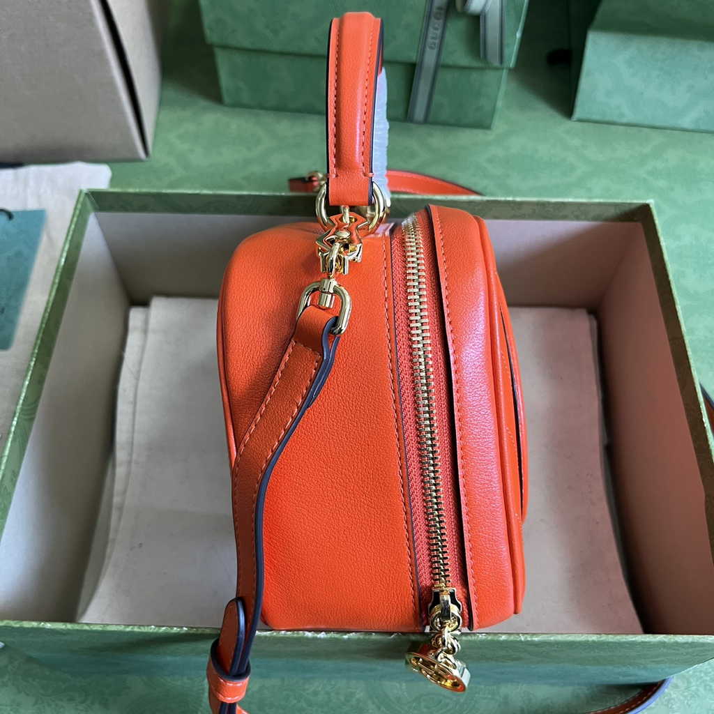 Gucci Blondie top handle bag in orange leather ‎744434