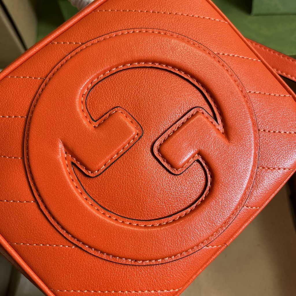 Gucci Blondie top handle bag in orange leather ‎744434