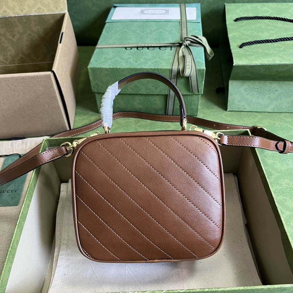 Gucci Blondie top handle bag in brown leather ‎744434