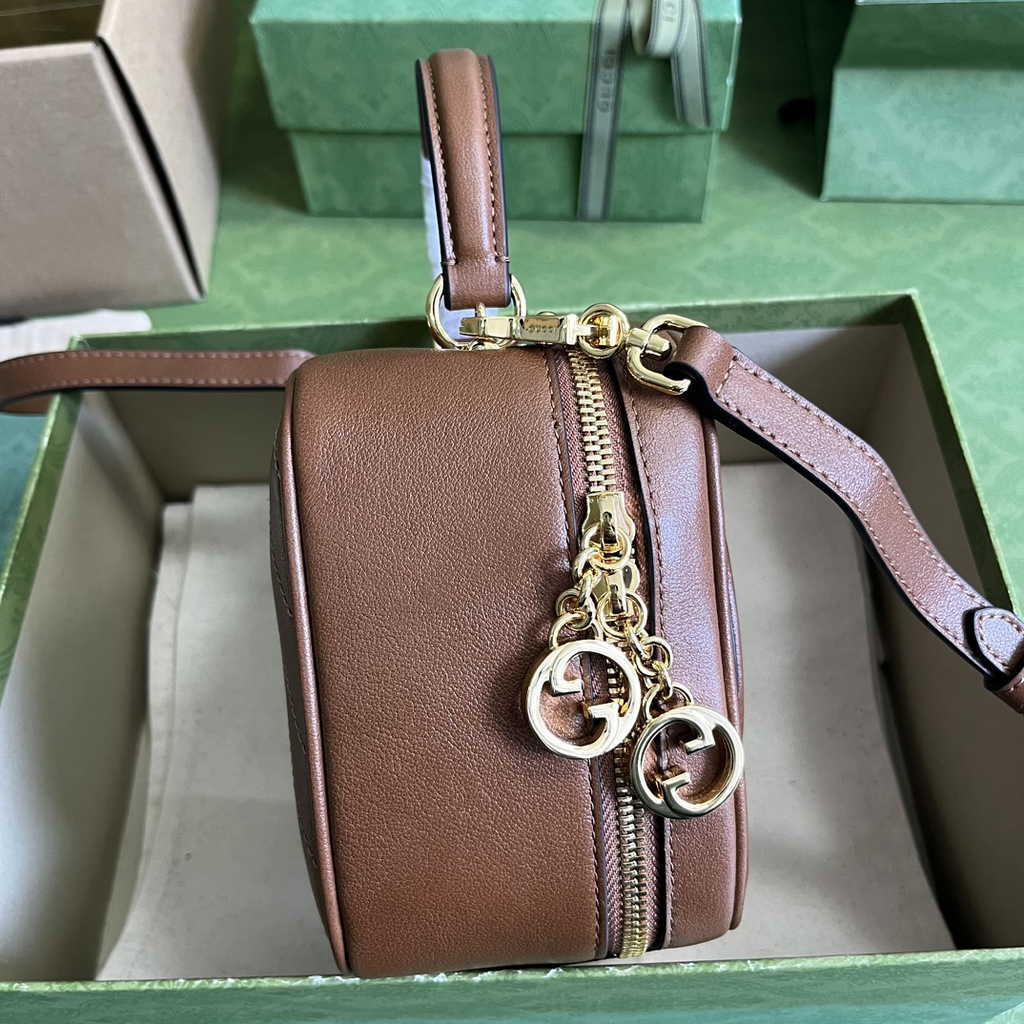 Gucci Blondie top handle bag in brown leather ‎744434