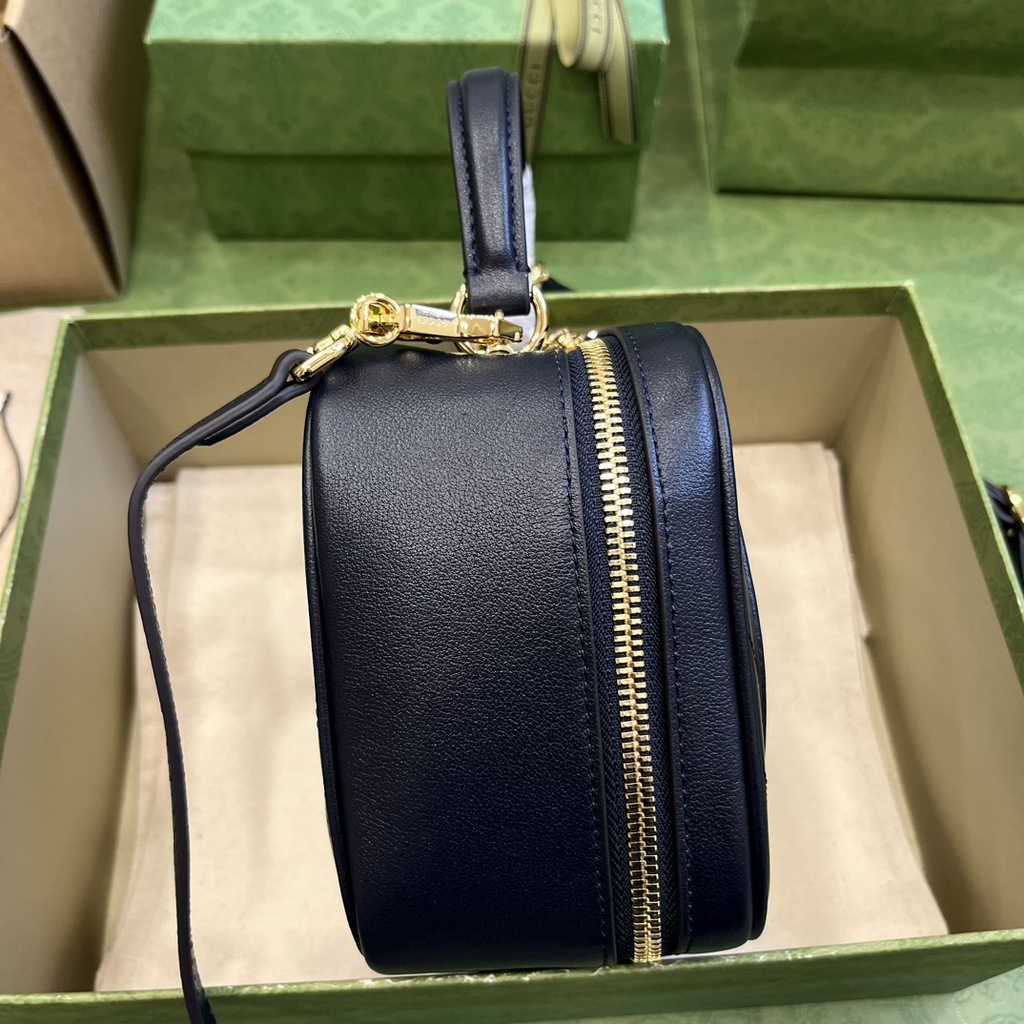 Gucci Blondie top handle bag in navy blue leather ‎744434