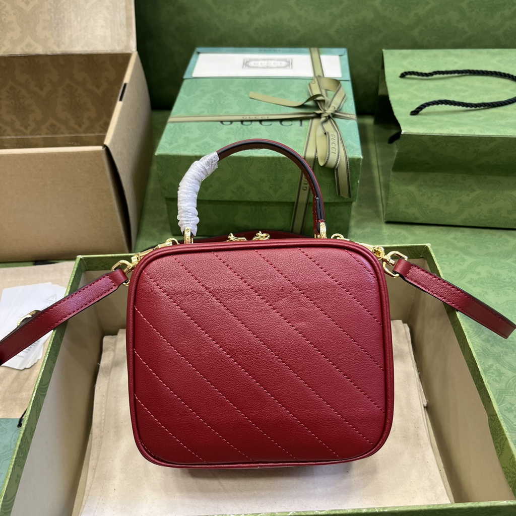 Gucci Blondie top handle bag in red leather ‎744434