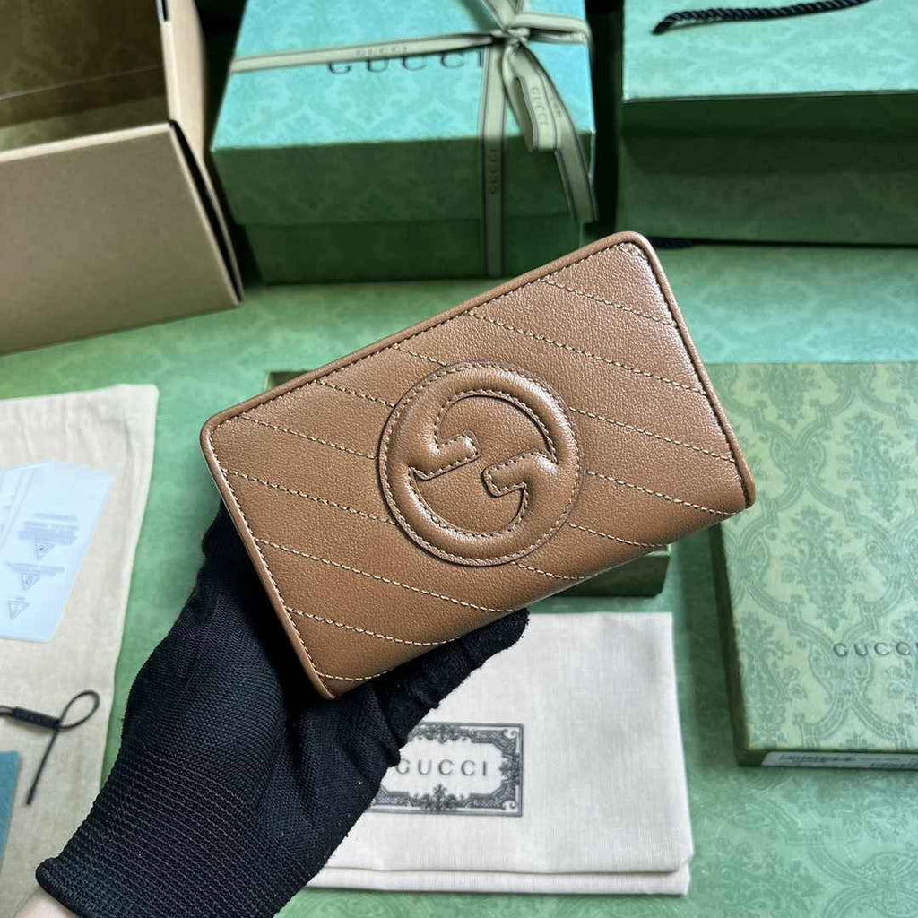 Gucci Blondie wallet 760336 in Brown leather