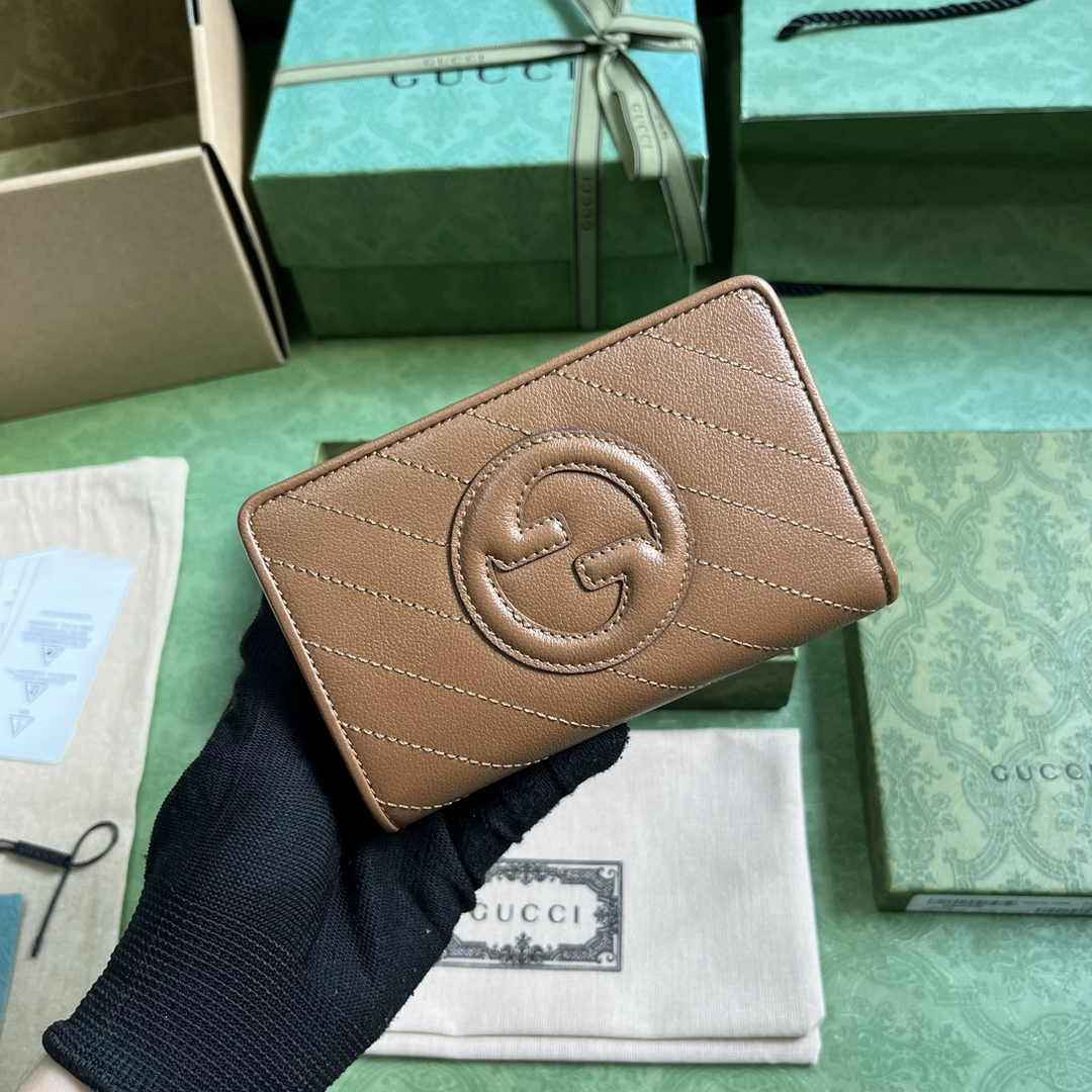 Gucci Blondie wallet 760336 in Brown leather